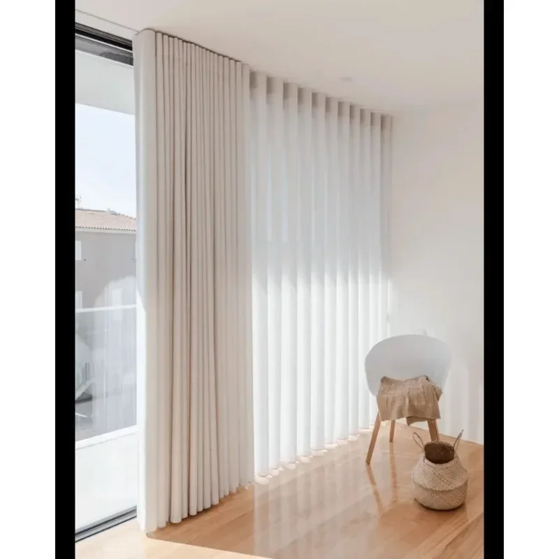 Customize Size Aluminum alloy track for S-shaped curtain Thicken Single Double Rail Ceiling Side Installation With Accessories