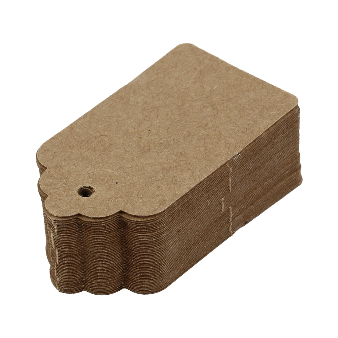 Pack 50 Rustic 40mmx70mm Scalloped Kraft Paper Card,Blank Brown Tag,DIY Tag,Luggage Tag,Price Label - Small (50)