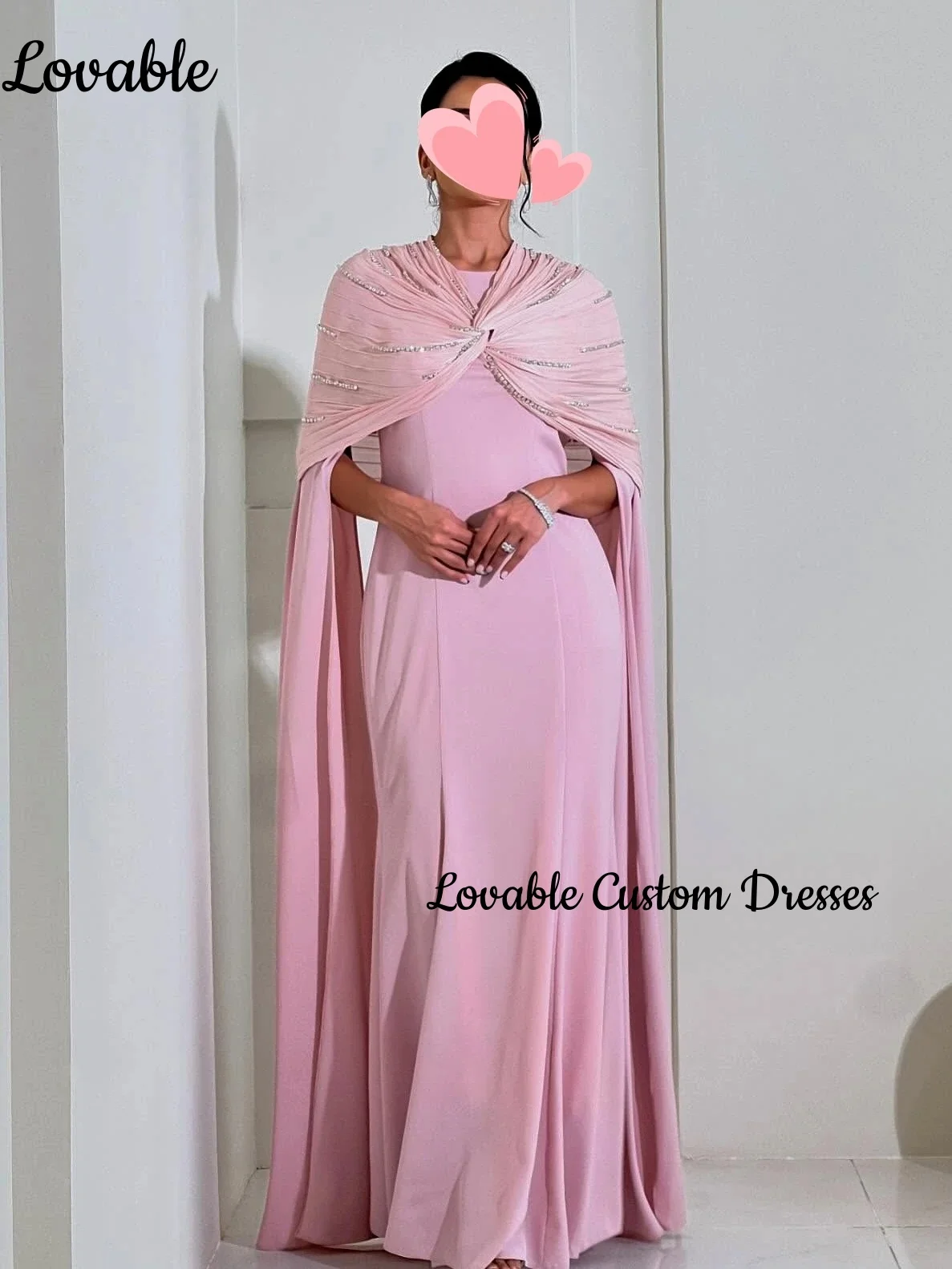 

Dcolumn Vestidos De Festa Pink Customize Dress Women Elegant Luxury Cap Straps Floor-Length Zipper Gala Dresses Woman