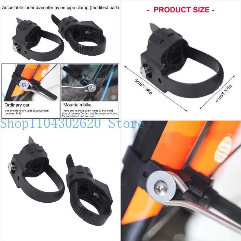 

02DE Bike Frame/Fork Mounting Clamp Bracket Adapter Bike Mudguard Reserved Hole Accessories Tube Hoop