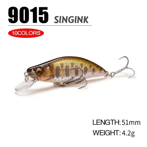 1pc 일본 디자인 51mm 4.2g 싱킹 미노우 낚시 미끼 퍼치 파이크 송어베이스를위한 고품질 하드 크랭크 베이트 스트림 낚시 미끼