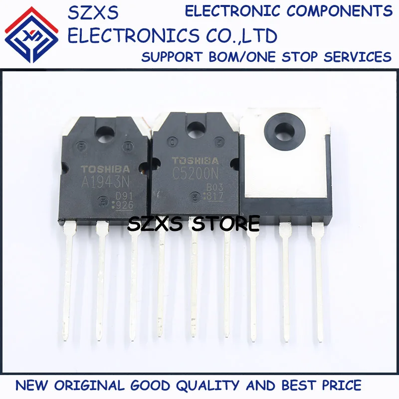 New Original 5Pairs 2SA1943N A1943N + 2SC5200N C5200N TO-3P Audio Amplifier Transistor In Stock Good Quality