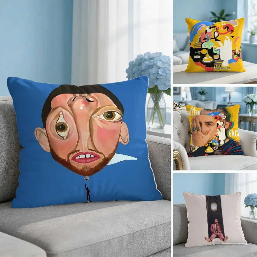 Popular Singer M-Mac Miller Cushion Cover Soft Short Plush Throw Pillow Cover Hidden Zipper Cutecore Sofa Bedroom Home Decor