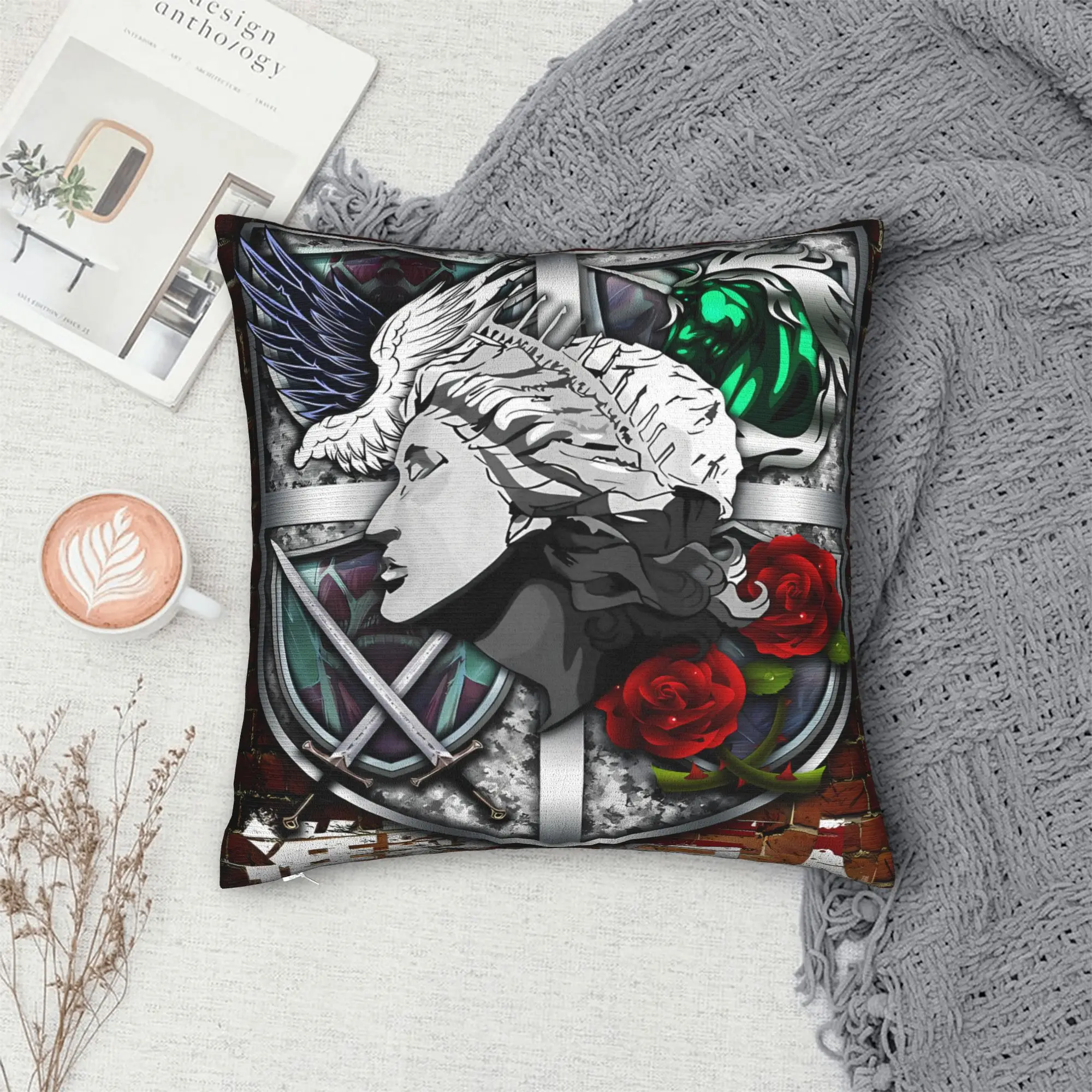 Pillow Case Attacks on Titans Square  Pillow Cover For Office Car Home Decor Kawaii Pillowcases