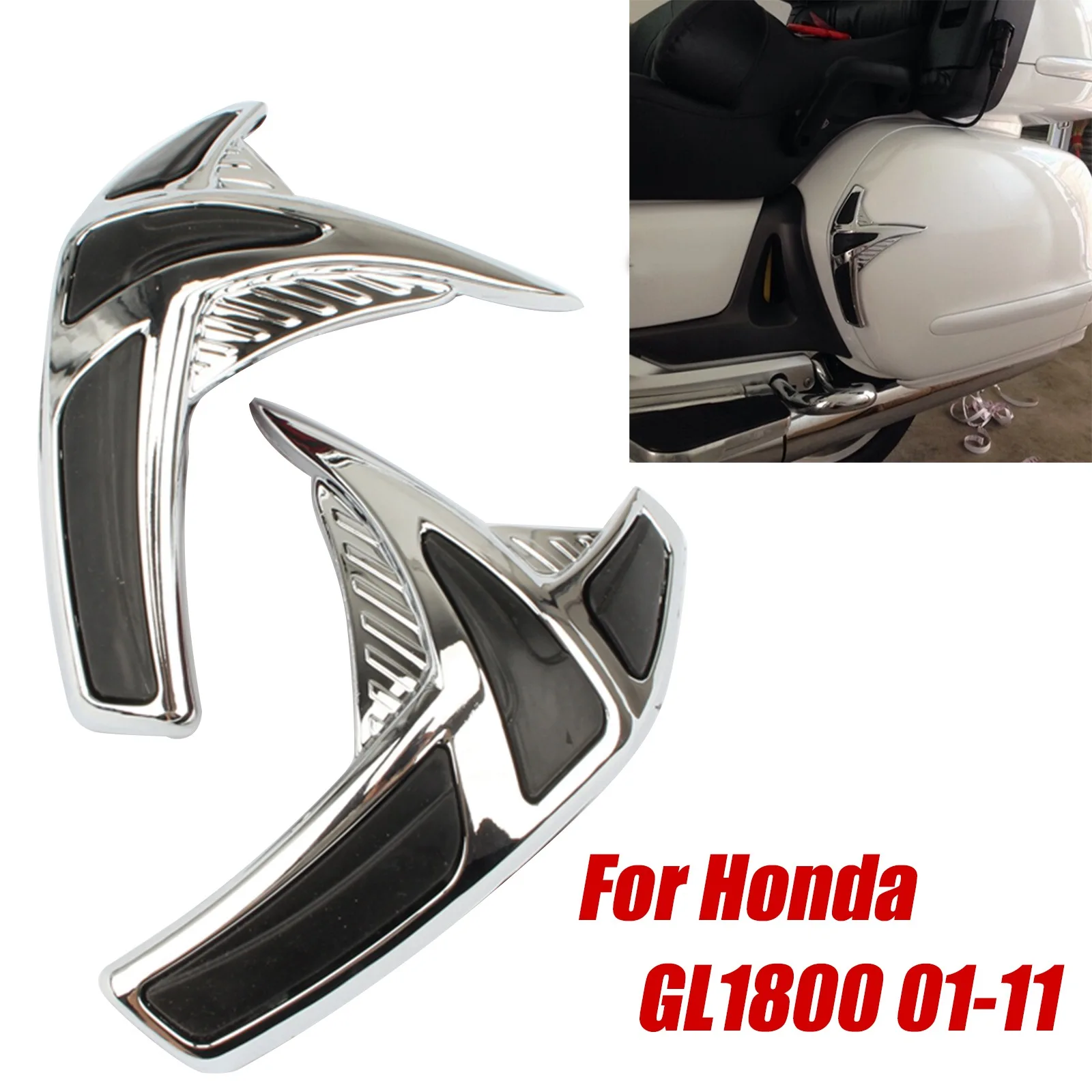 Motorcycle Fairing Sddlebag Protector Trim Cover Decoration Parts For Honda Gold Wing GL1800 2001-2011