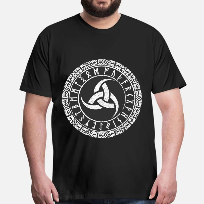 

0415 Horns of Odin Gift T-Shirt Viking Runes Norse Myths Graphic clothes 100% cotton printed Tee All size tops S-6XL
