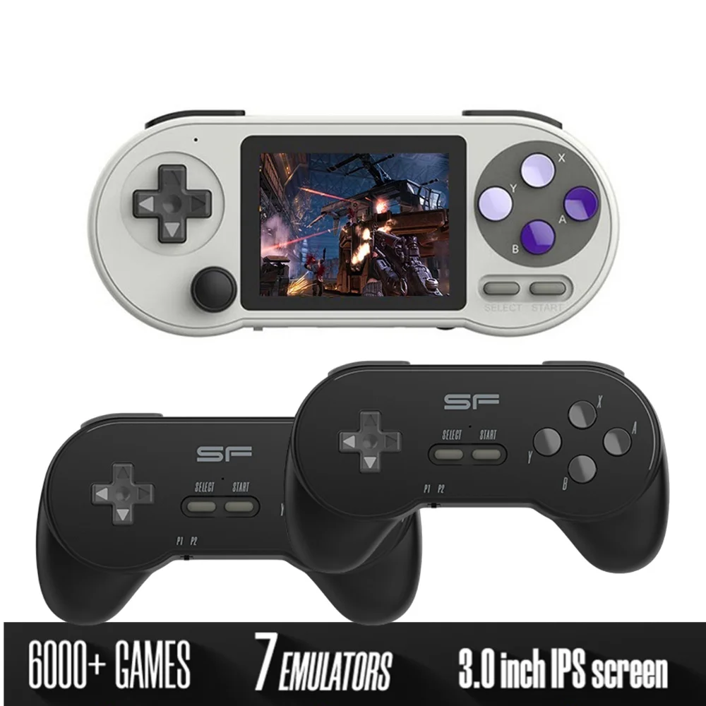 SF2000 3 Inch Portable Handheld Game Console HD IPS Screen Classic Game Console Player Type-C Charging Wireless Controller