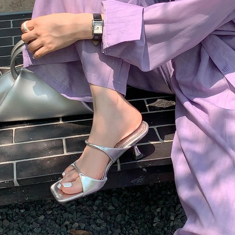Women's Genuine Leather Thin Heel Sandals - Wedding Party