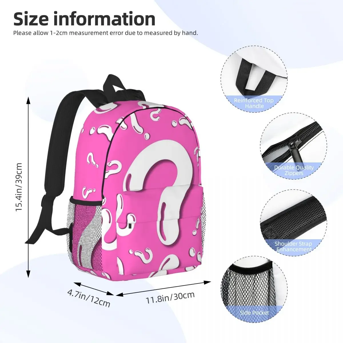 Question Mark Backpacks Teenager Bookbag Fashion Students School Bags Laptop Rucksack Shoulder Bag Large Capacity