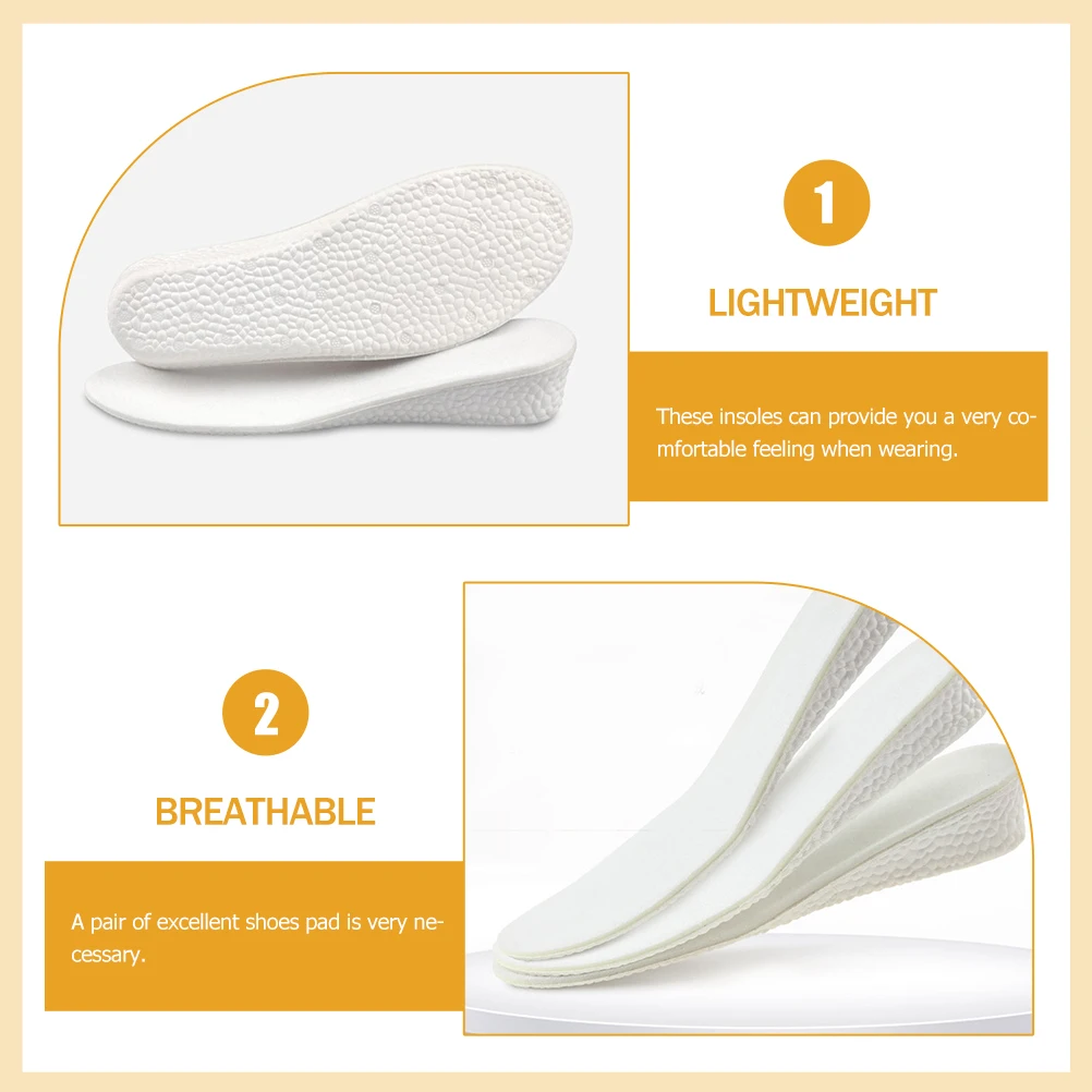 

Shock Absorbing Insoles TPU Heightening Shoe Pads Cushions Men Thick Heel Lightweight Breathable Non Slip Sweat Absorbing