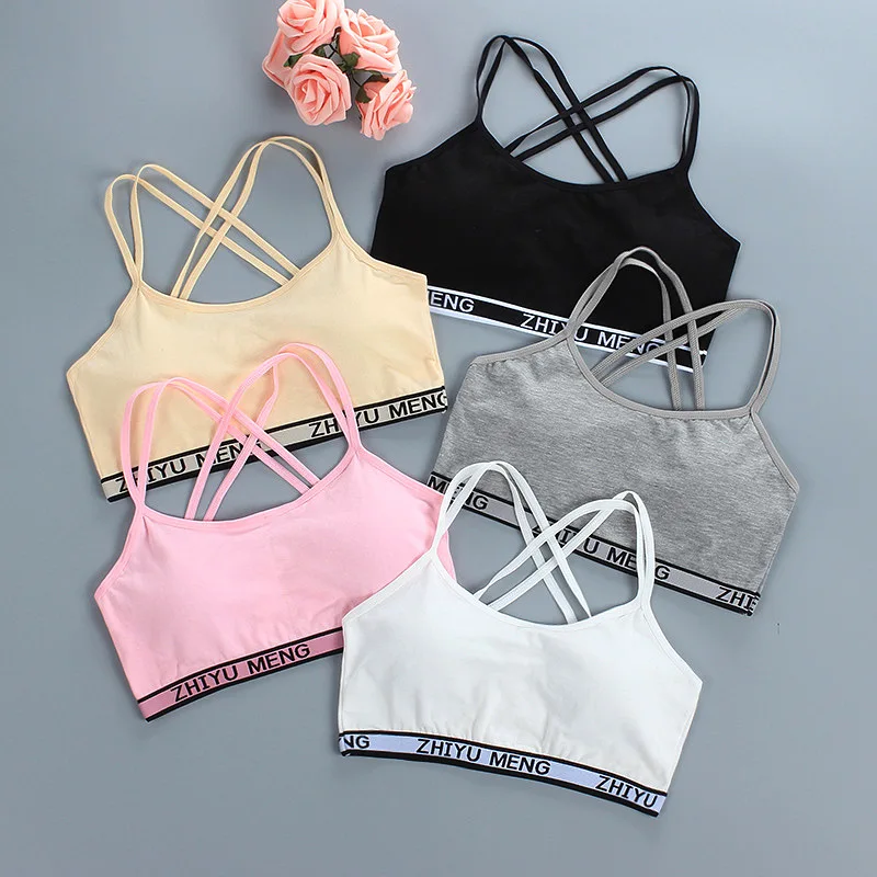 Teenager Girls Underwear Tops Crop Teens For Girls Cotton Young Girls Bra Kids Sports Bra Children Training Bra 12 14 16