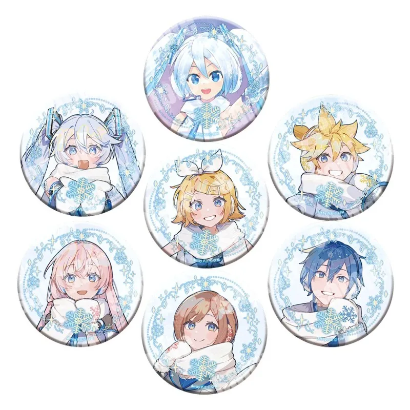 

Hatsune Miku Badge Hatsune Miku -Project DIVA- Anime Peripheral Cartoon First Snow Laser Shining Brooch New Schoolbag Ornament