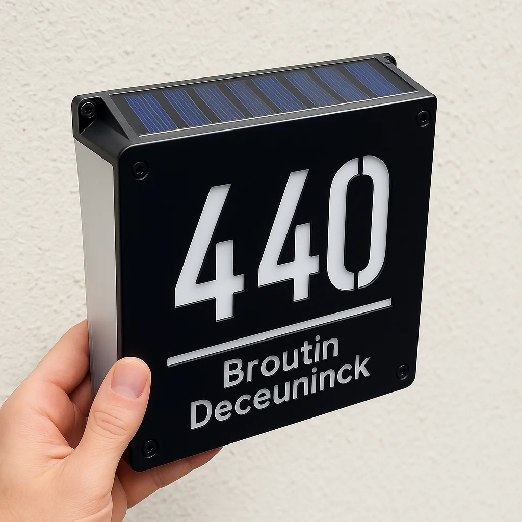 Personalized Solar House Number Outdoor Automatic Illuminated Plaque Easy Install Custom Door Sign Solar LED Address Sign 3D CUT