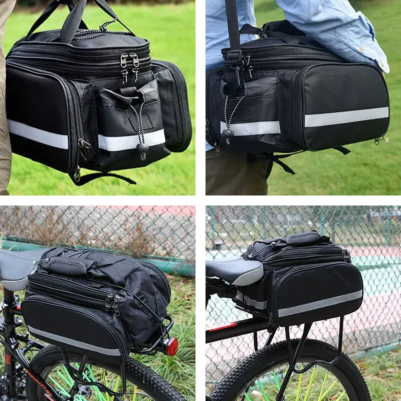 Bike 3 In 1 Waterproof Bicycle Trunk Bag MTB Road Bike Bag Large Capacity Travel Luggage Carrier Rear Seat Rack Panniers