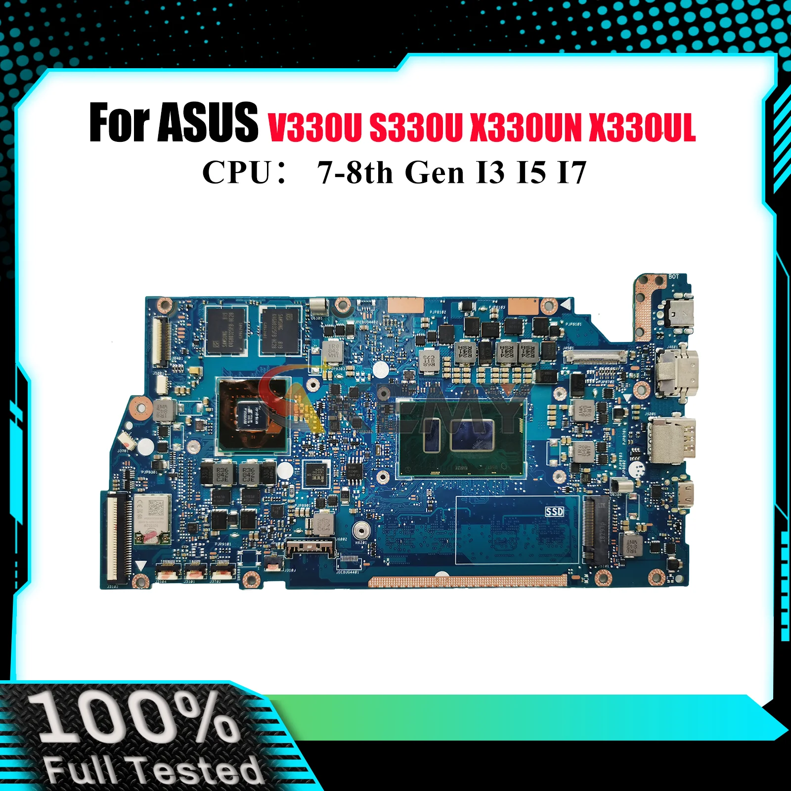 

X330UN Laptop Motherboard For ASUS VivoBook X330UL S330U X330UF ADOL13U V330U K330U R330U I330U X330U Mainboard W/ I3 I5 I7 CPU