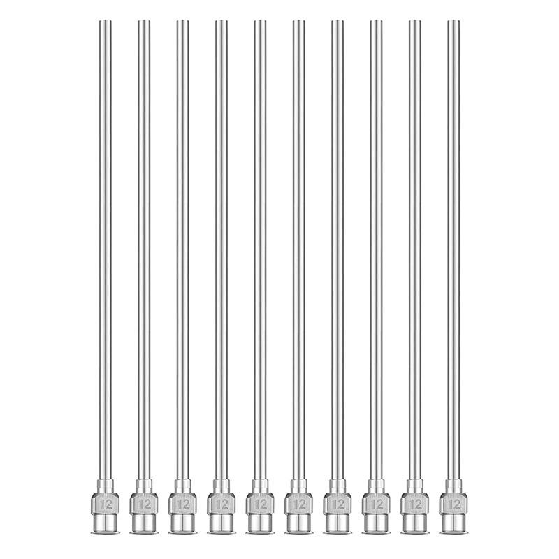 스테인레스 스틸 디스펜스 바늘 10개 무딘 팁 디스펜스 바늘 4인치, 12 게이지