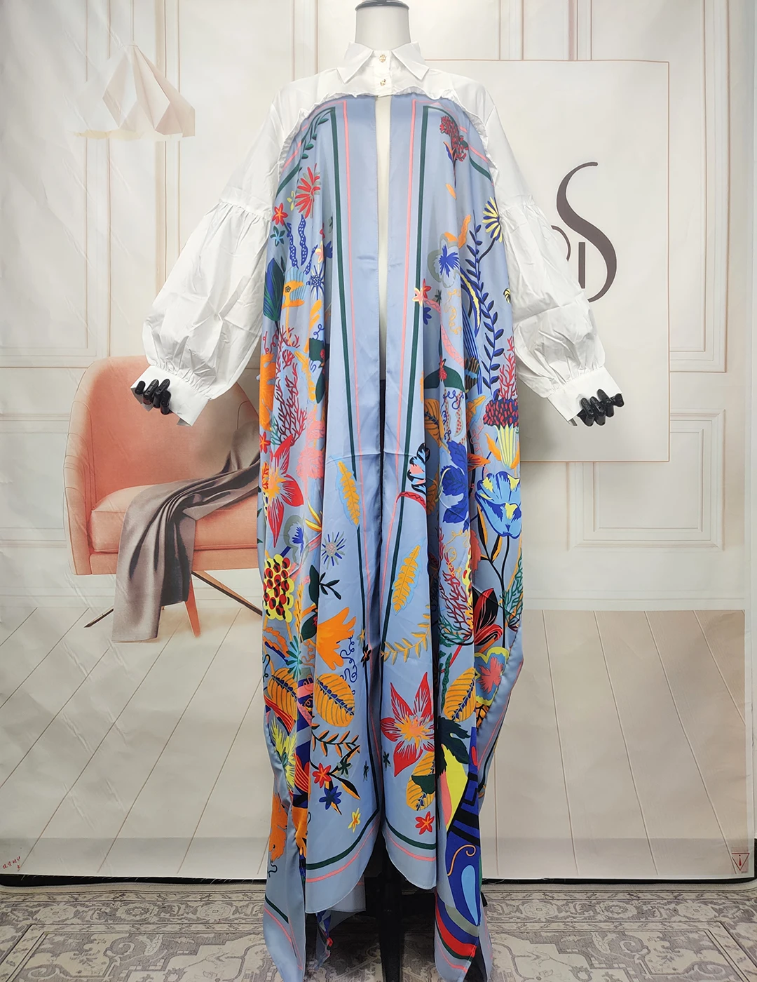 Europe Fashion New Printed Long Sleeve Street wear Autumn Duster Coat African Muslim Lady Popular Ramadan Kimonos