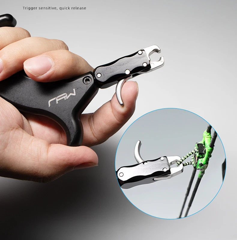 

Adjustable Archery Bow Release Aid 4 Finger Thumb Compound Bow Aid Releaser Rotation Caliper Trigger Grip