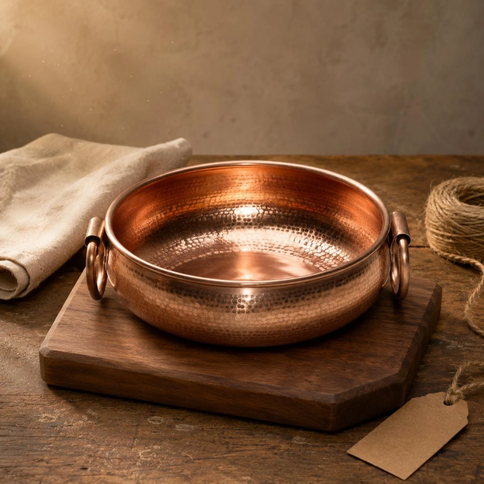 Hammered Copper Pot Wide Accessible Top Copper Hot Pot Cookware Heat Resistant