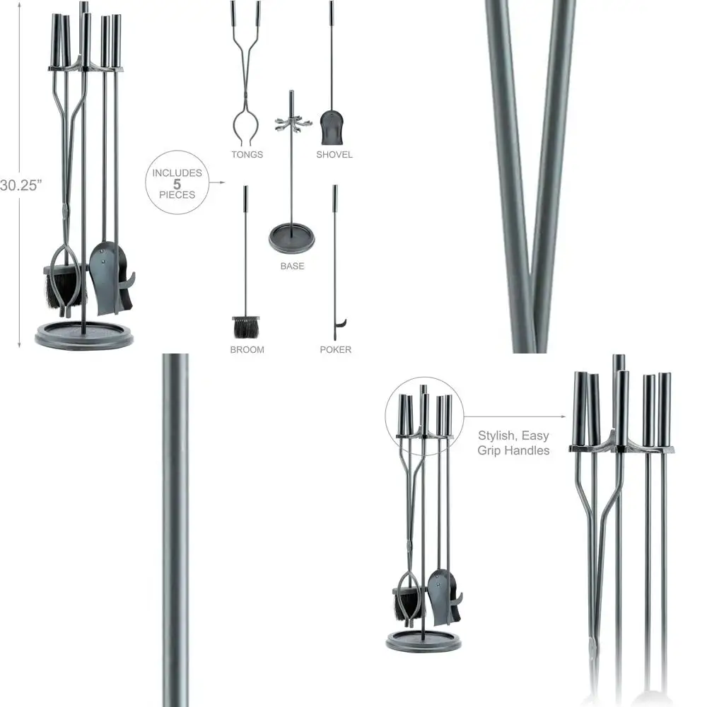 

5-Piece Black Fireplace Tool Set - UniFlame Collection (F-1070)