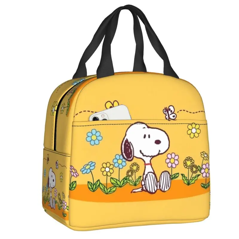 Custom Snoopy Disney Resuable Lunch Boxes Women Waterproof Movie Thermal Cooler Food Insulated Lunch Bag Kids School Children