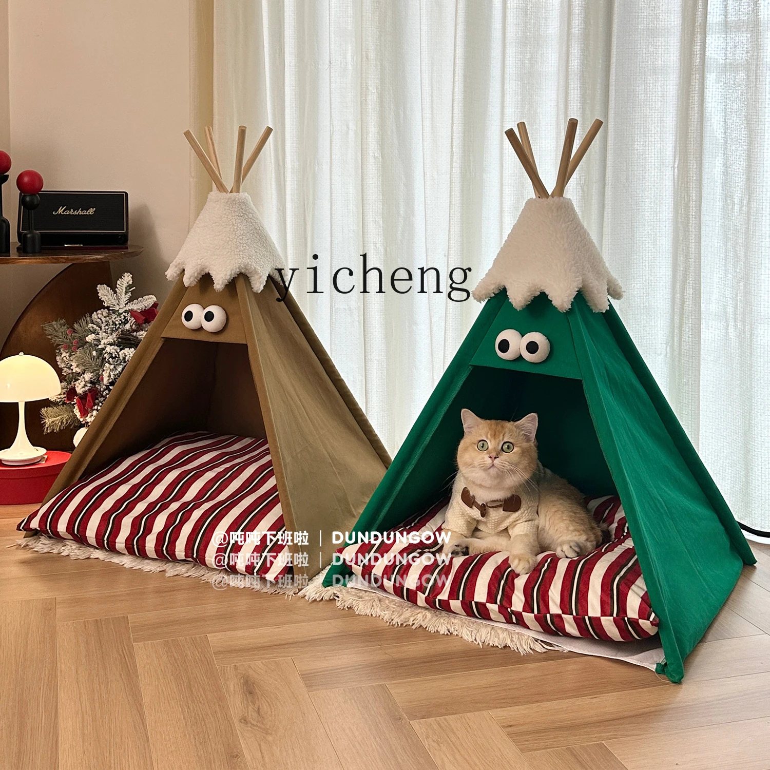 TQH tent cat litter universal in all seasons semi-closed removable and washable high-value snow-top cat kennel pet supplies