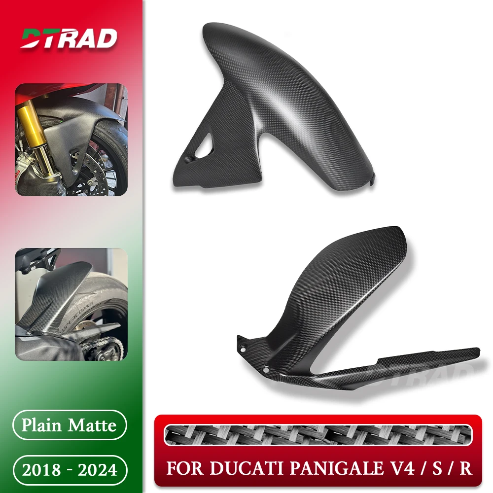 

For DUCATI Panigale V4 V4S V4R 2018- 2023 2024 Carbon Fiber Accessories Motorcycle Front Fender Rear Hugger Mudguard Fairing Kit