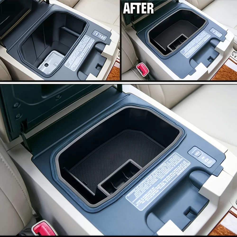 สำหรับรถยนต์โตโยต้าแลนด์ครุยเซอร์ FJ200 LC200 X570200 ปี 2008-2021 ถาดวางของคอนโซลกลาง ที่วางแขน ตัวแบ่งช่องเก็บของ ผลิตจากพลาสติก ABS ทนทาน ใช้งานได้จริง