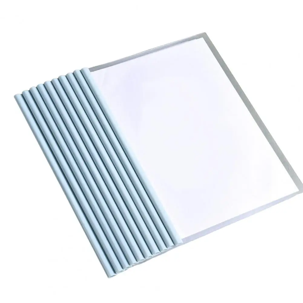 Cubierta transparente de 10 piezas con barra deslizante A4, papel de carta, No requiere perforación, carpeta de barra de Dibujo engrosada