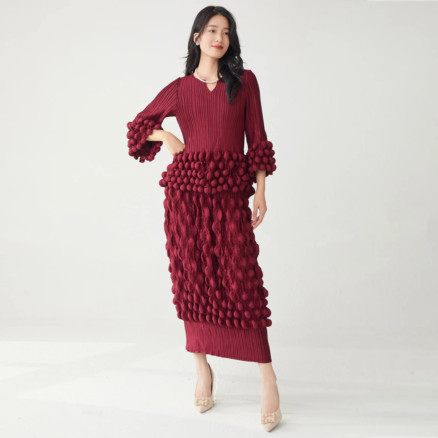 

Pleated Set for Women Spring Set Designer T-Shirt Top Skirt Fashion Two-Piece Set