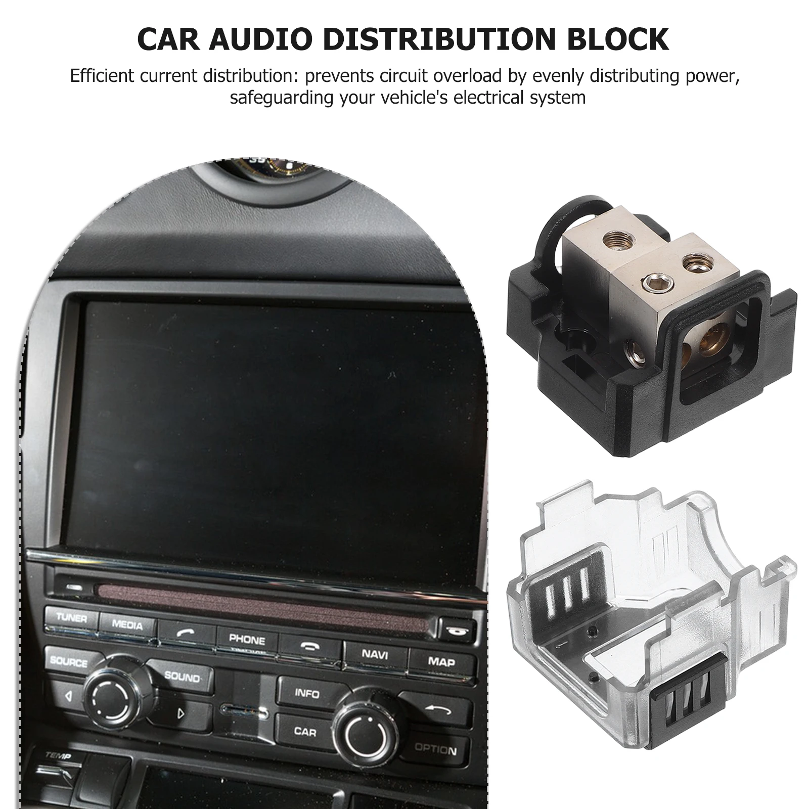 

Car Audio Distribution Block Universal Power Splitter For Amplifier System Zinc Alloy Ground Distributor Block For