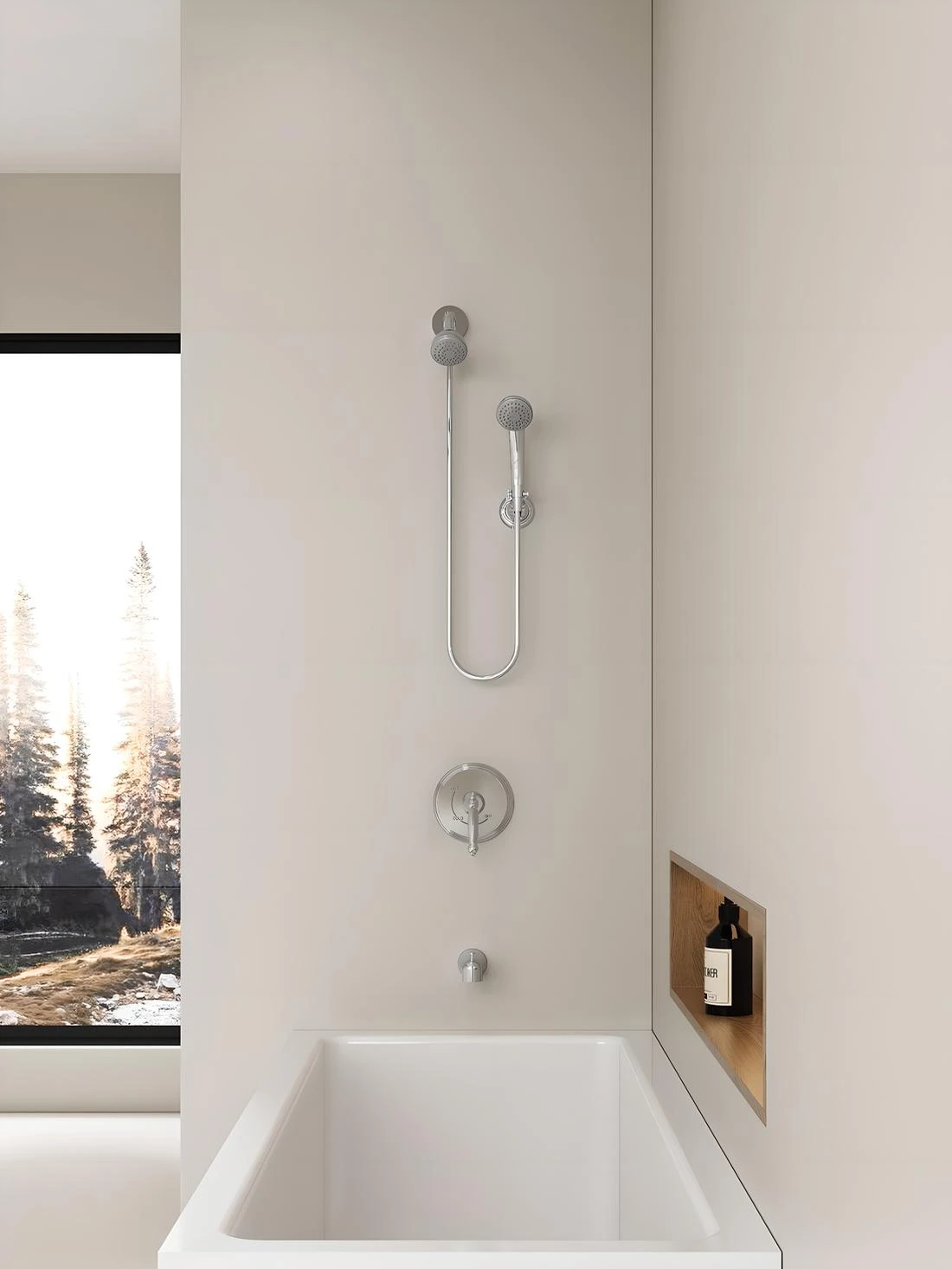 

2 in 1 Shower Set Overhead Showerhead + Handheld Showerhead Adjustable Overhead Home Shower System High-Pressure Water Flow