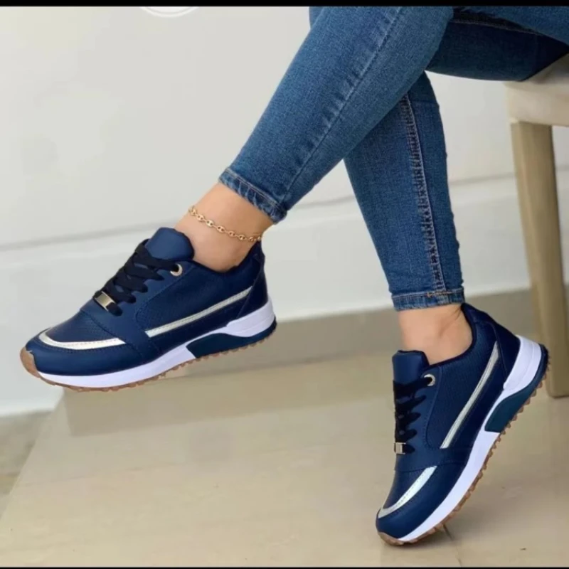 Lüks kadın Sneakers Mesh dantel-up kadınlar rahat ayakkabılar moda açık koşu spor ayakkabılar rahat kadın tenis ayakkabıları 36-43