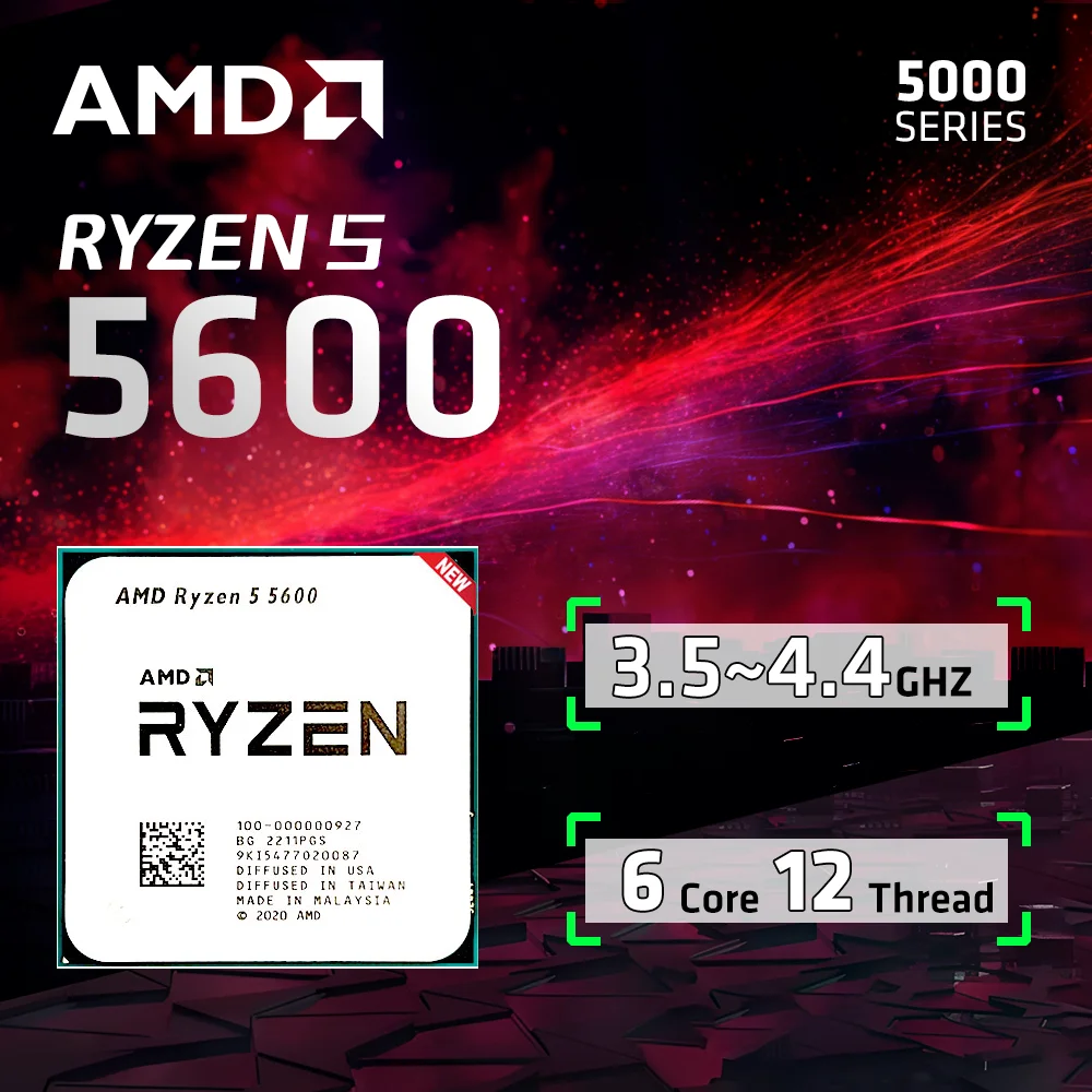 

новый AMD Ryzen 5 5600 R5 5600 3,5 ГГц 6-ядерный 12-поточный 65 Вт L3 = 32M 1 разъем AM4 Процессор Gaming Processo, но без вентилятора