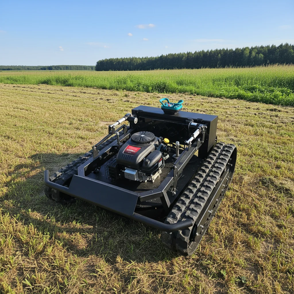 

Customize Remote Control Rubber Track Crawler Mower 90cm For Farm Garden Orchard