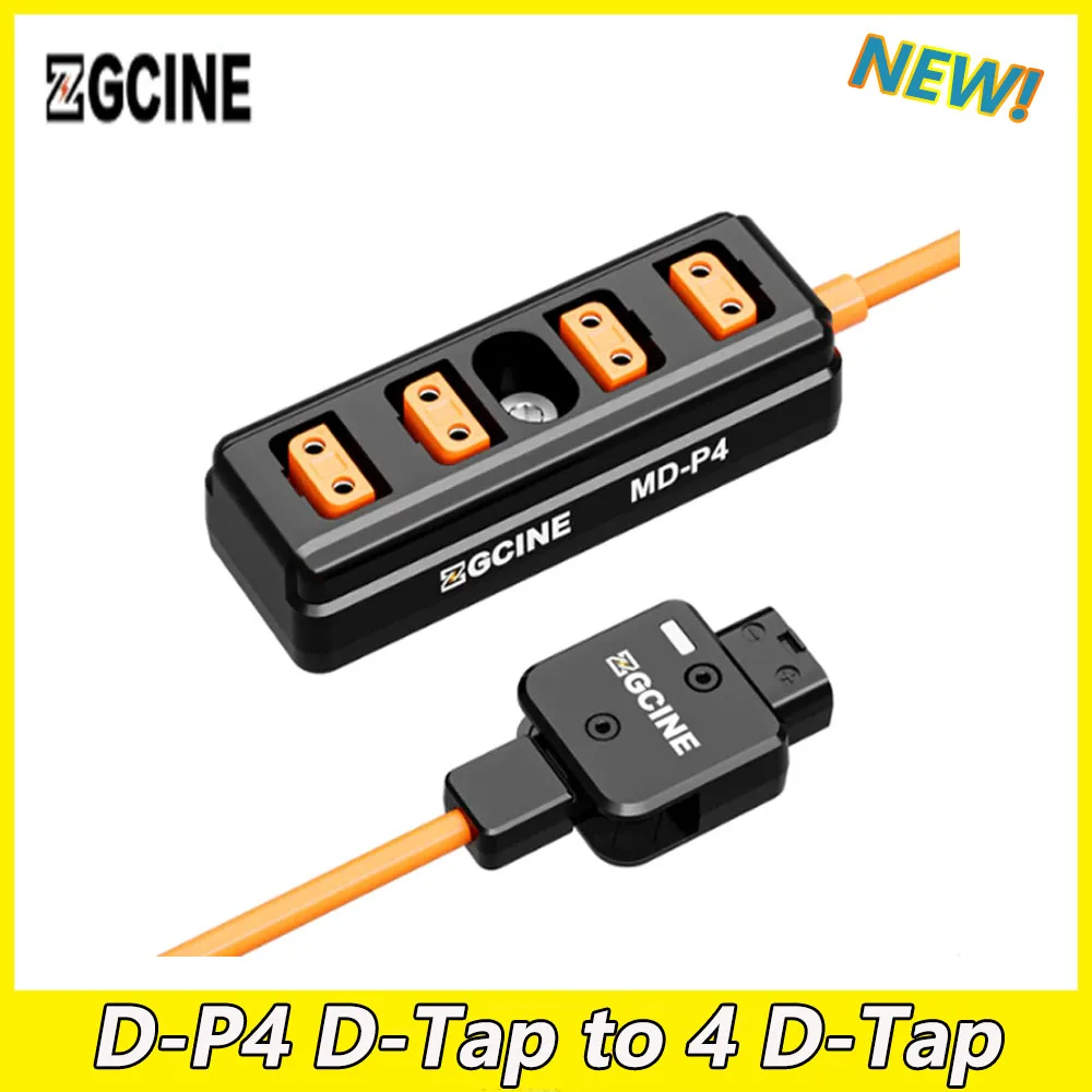 

ZGCINE MD-P4 D-Tap to 4 D-Tap one point four Splitter Adapter Cable Support 180° Rotation for Monitor / Fill Light / Camera