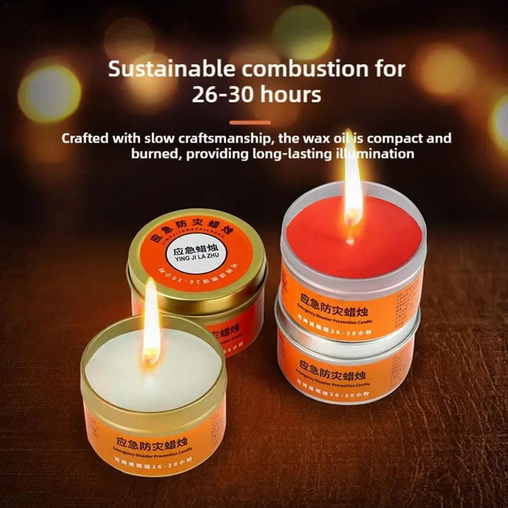 

1/2/3/5Pcs Emergency Disaster Candles 30 Hour Tea Light In Flat Container Windproof Long Burning Food Warmer Tea Light Candle