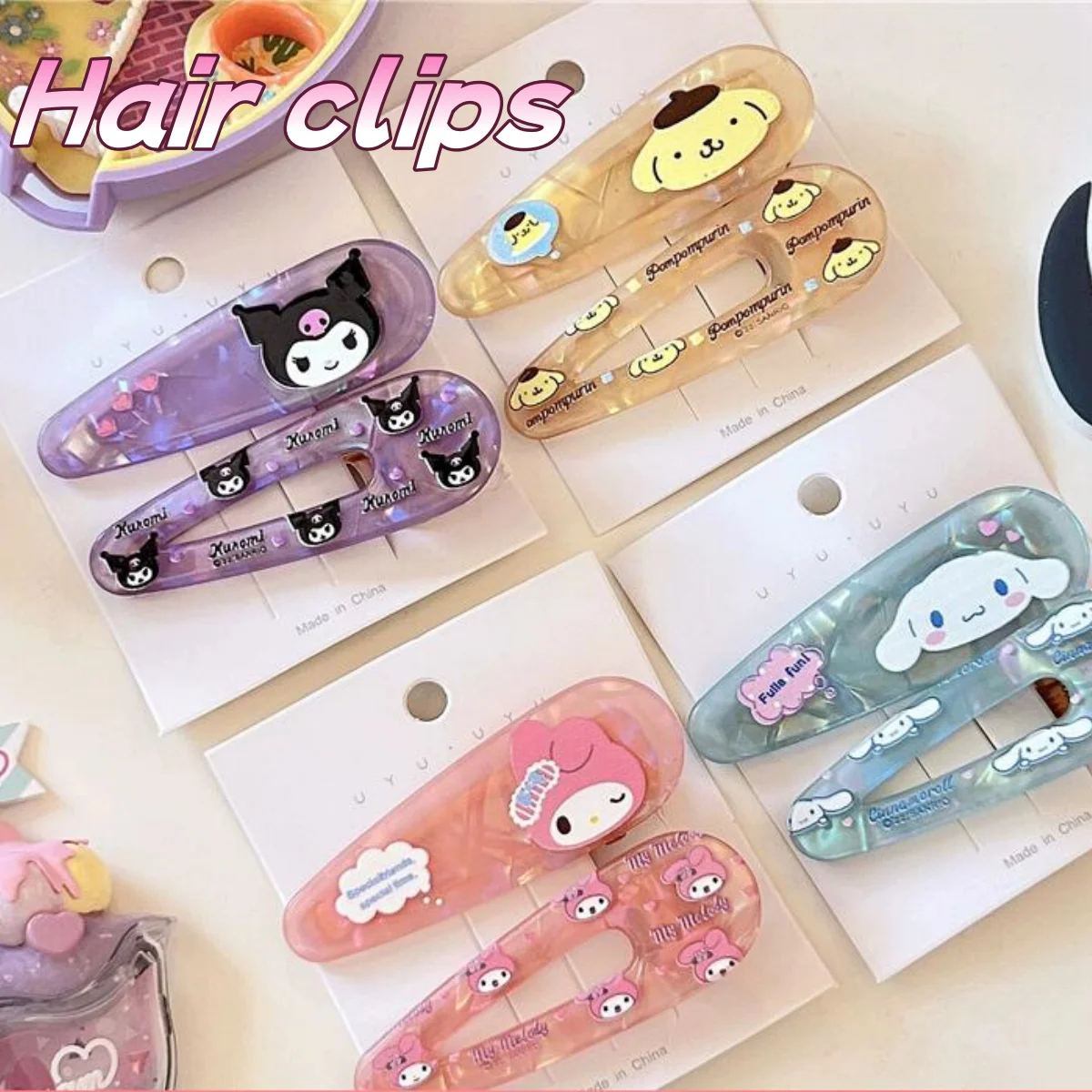 

hello kitty Sanrio duckbill clip my melody cute kuromi bang clips korean accessories cartoon children anime ladies kawaii