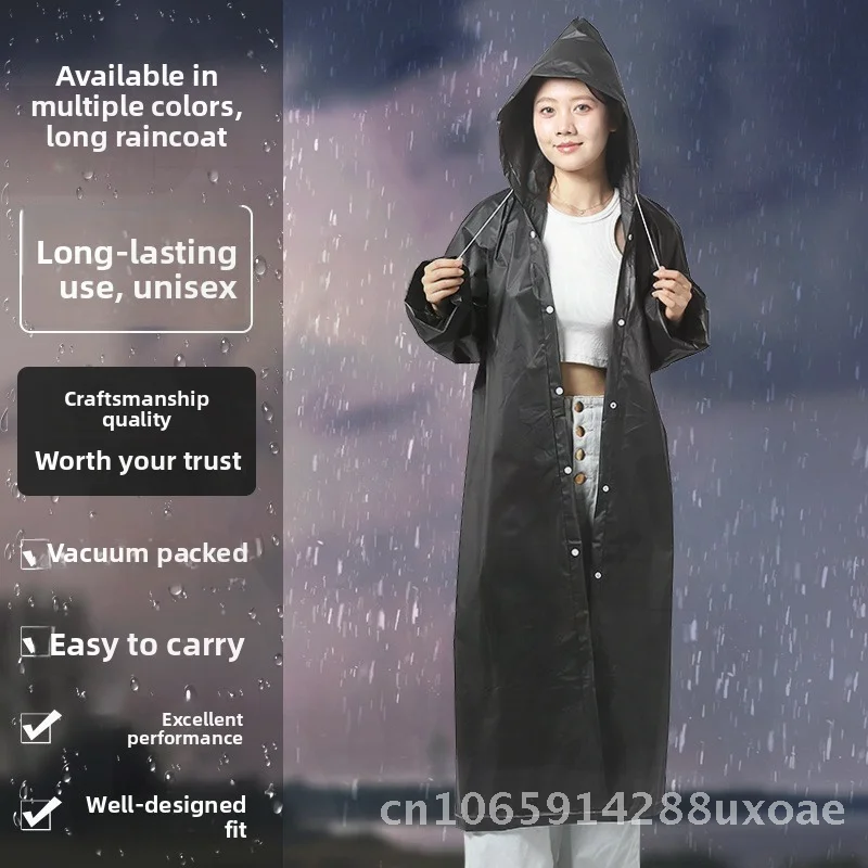 

Thickened Non-Disposable EVA Raincoat for Adults And Children Portable Split Design Fashionable Outdoor Travel Rain Gear