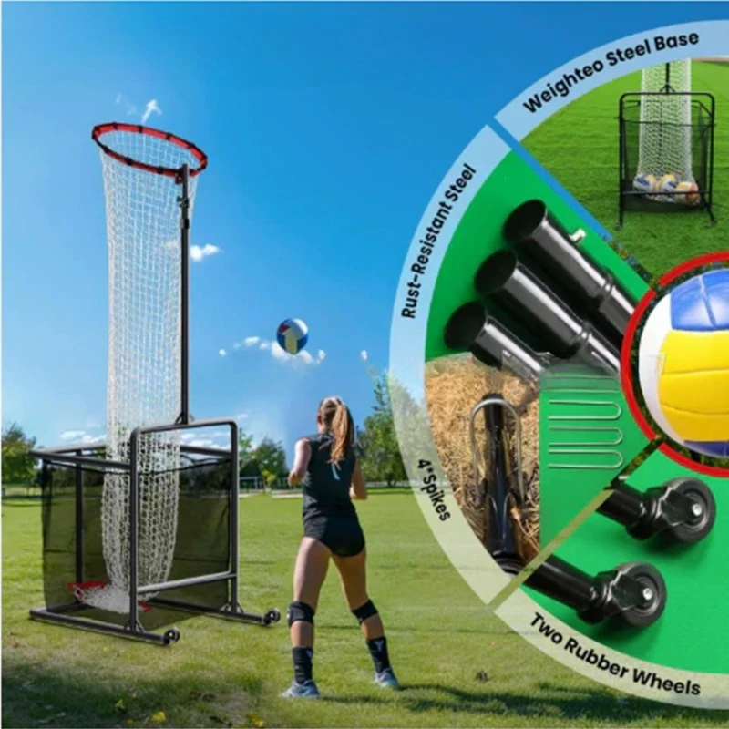 Adjustable Volleyball Second Pass Training Net Stable Volleyball Training Nets Durable Volleyballs Trainer Portable Sports Parts