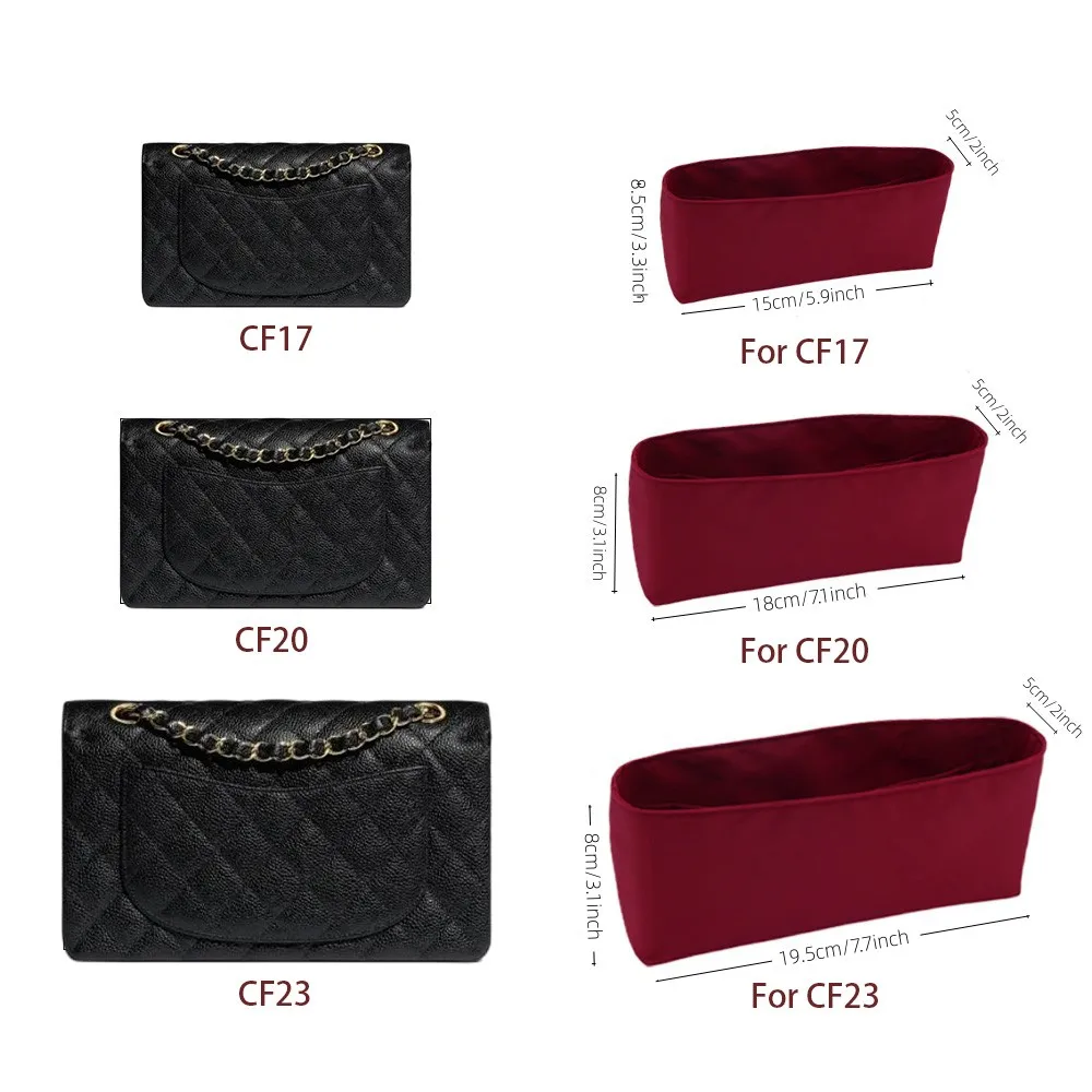 Fits For CC CF  Bag Organizer Cosmetic Travel Inner Purse Portable Makeup Bags light slim Nylon Material CF Jumbo Square Insert