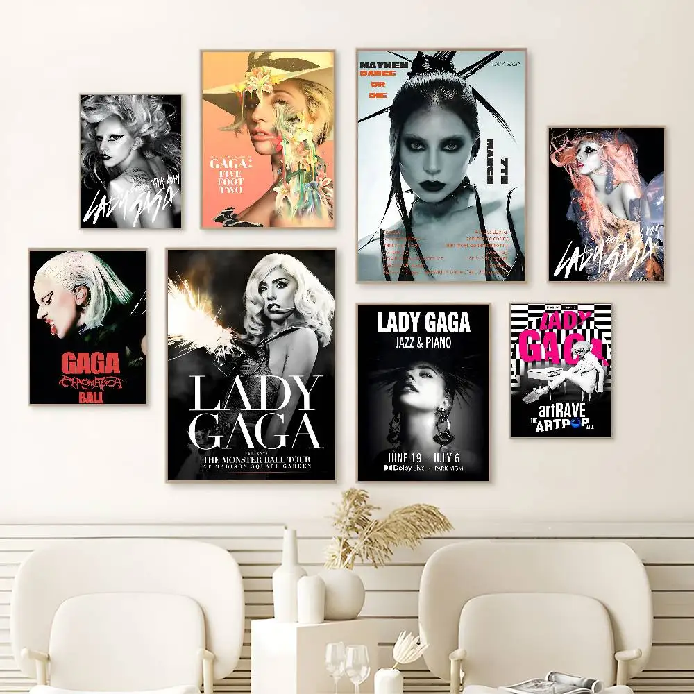 Hot L-Lady Singer G-Gaga Classic Movie Posters HD Quality Poster Wall Art Painting Study Nordic Home Decor