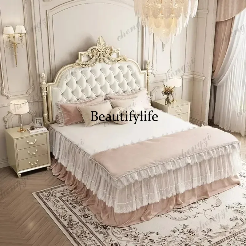 PPP Postmodern Luxury Nordic Bed Queen Design Whitr King Size Bed Frame Luxury Castle Modern Letto Matrimoniale Trendy Furniture