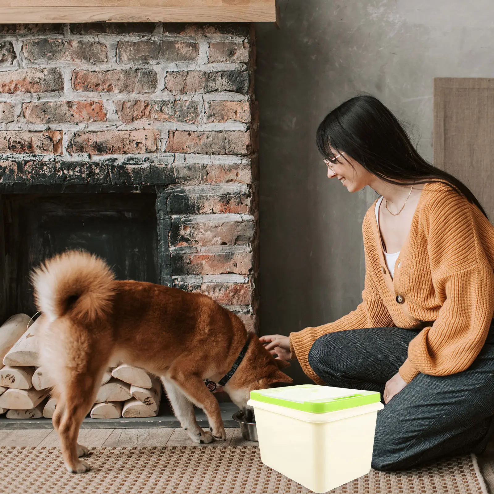 

1Pcs Sealed Airtight Pet Food Barrel Moisture Proof Dog Cat Food Storage Container Large Capacity Household Storage Bin