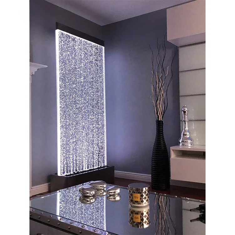 

Современная комната на заказ, крупномасштабная светодиодная настенная панель с водяным пузырем, акриловая настенная панель с водопадом, фонтан, настенная пузырьковая панель, украшение для помещения