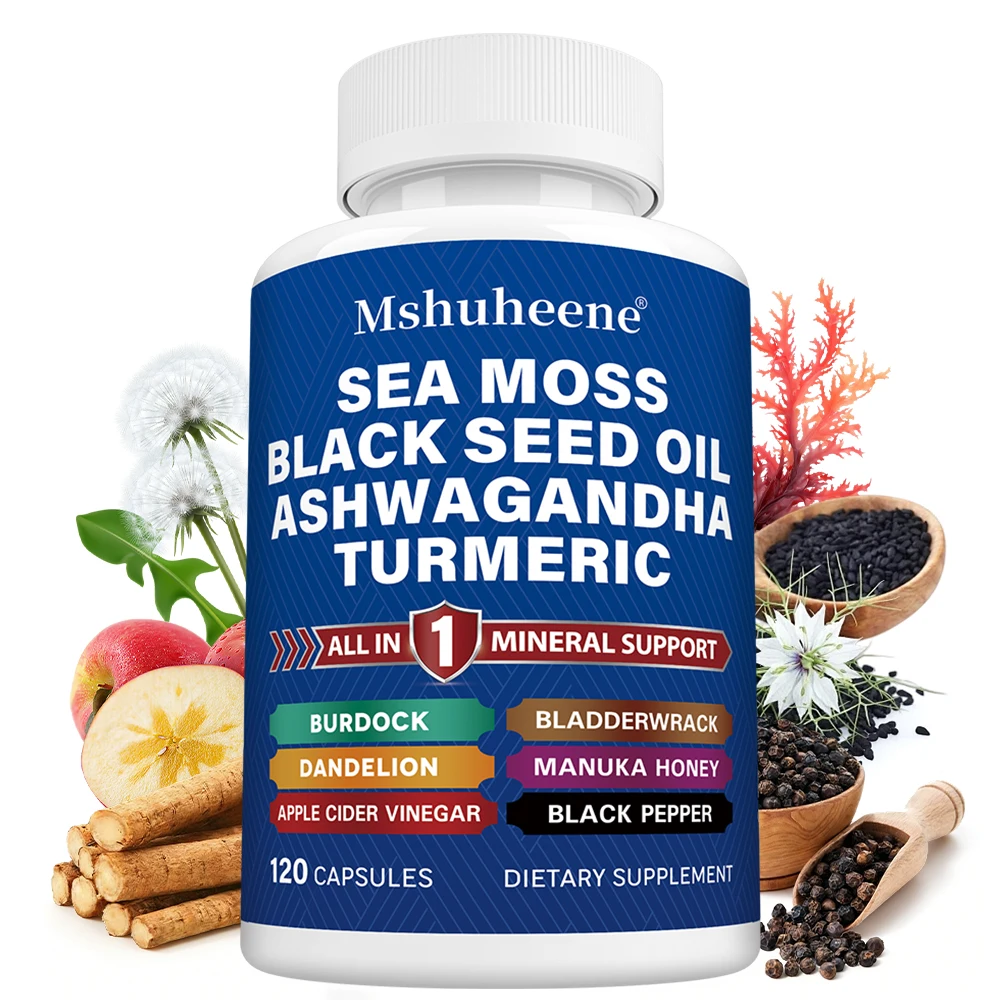 

Морские водоросли с черным семянным маслом, Ашавандаха, Морские водоросли, Корнем лопуха, Ежедневный выбор здоровья - Многоминеральная добавка для мужчин и женщин