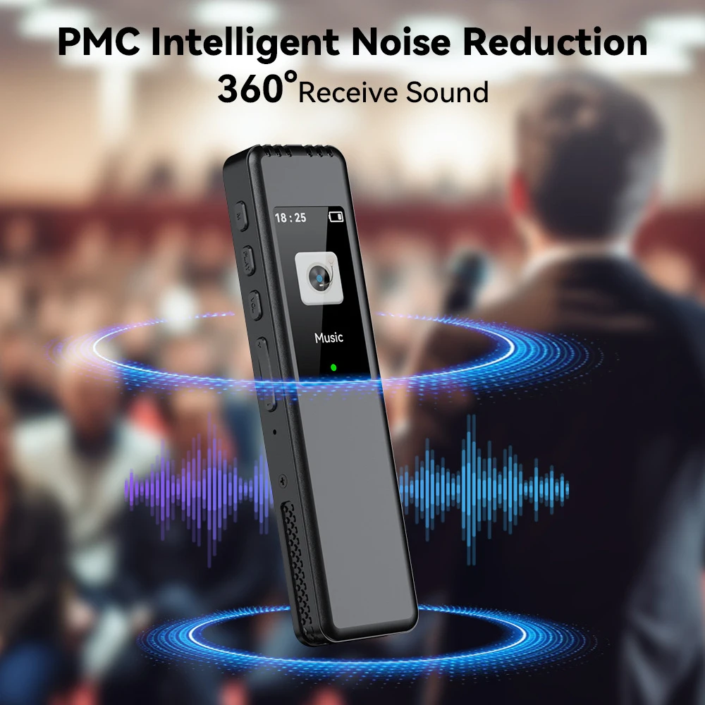 Digital Voice Recorder Pen Max Support 128G TF Card Portable MP3 Player Audio Recorder With 512Kbps Recording Work Interviews