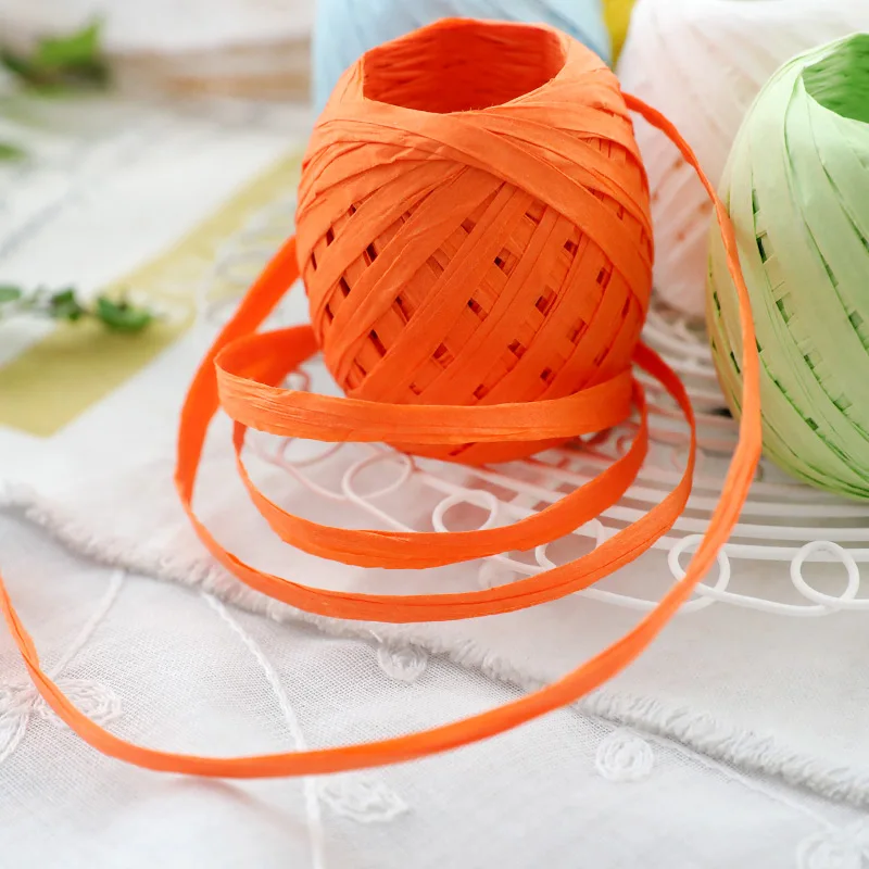 20M Raffia papierowa wstążka naturalna lina DIY opakowanie na prezent papierowa lina dekoracje urodziny materiały na przyjęcie weselne pudełko