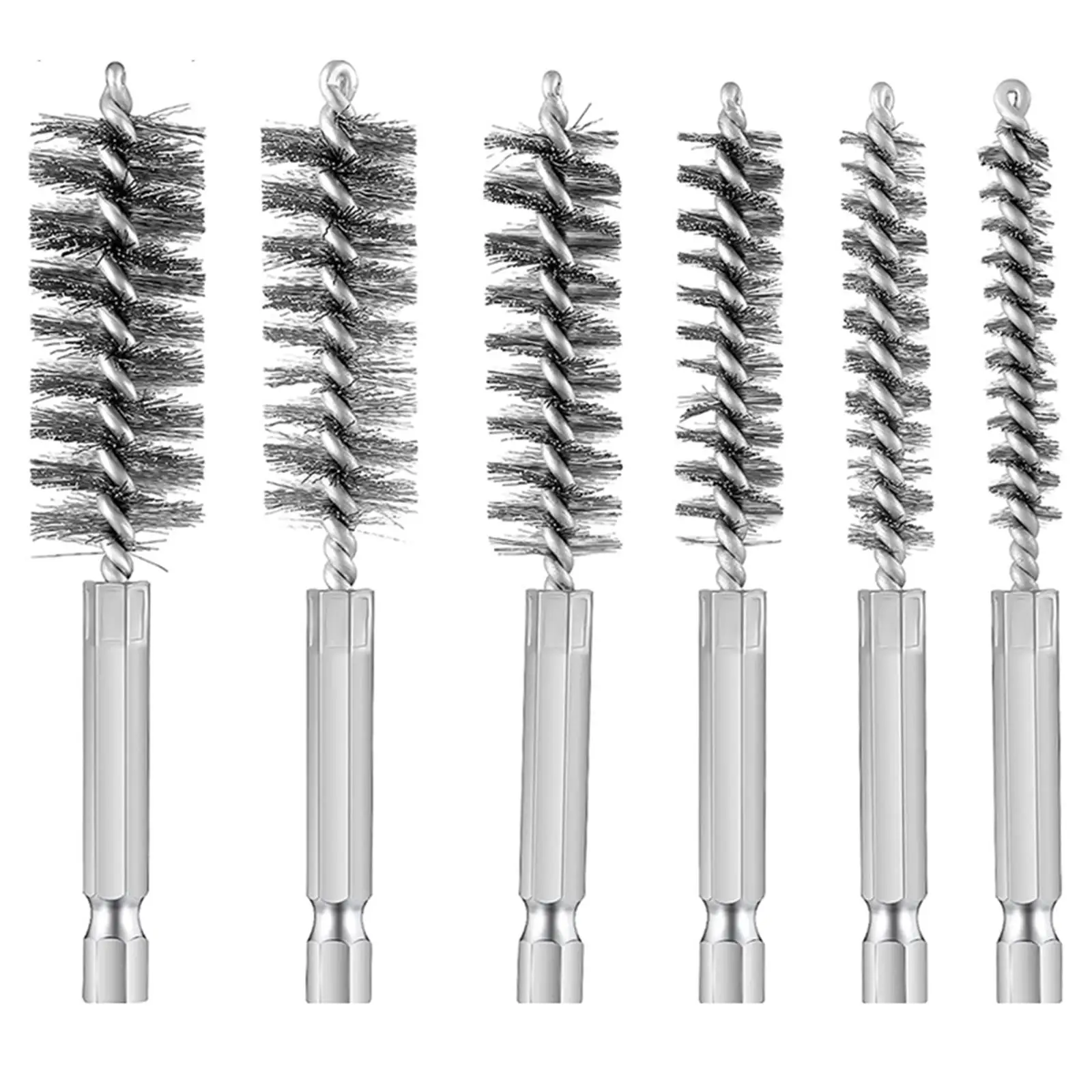 6Pcs Tube Cleaning Brush Pipe Brush Various Twisted Wire Steel Cleaning Brushes Cleaning Brush for Electric Drill Impact