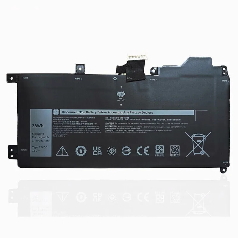 7.6V 38Wh 1FKCC Laptop Battery For Dell Latitude 7200 7210 2-in-1 09NTKM 9NTKM 0D9J00 0KWWW4 KWWW4 T5H6P 4JFDV T04J T04J001 New